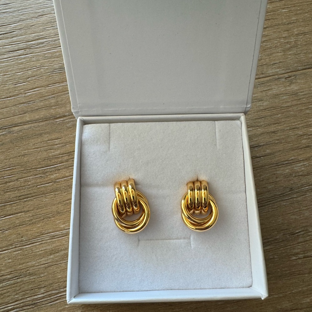 Heaven Mayhem Baby Knot Gold Earrings, NWT
